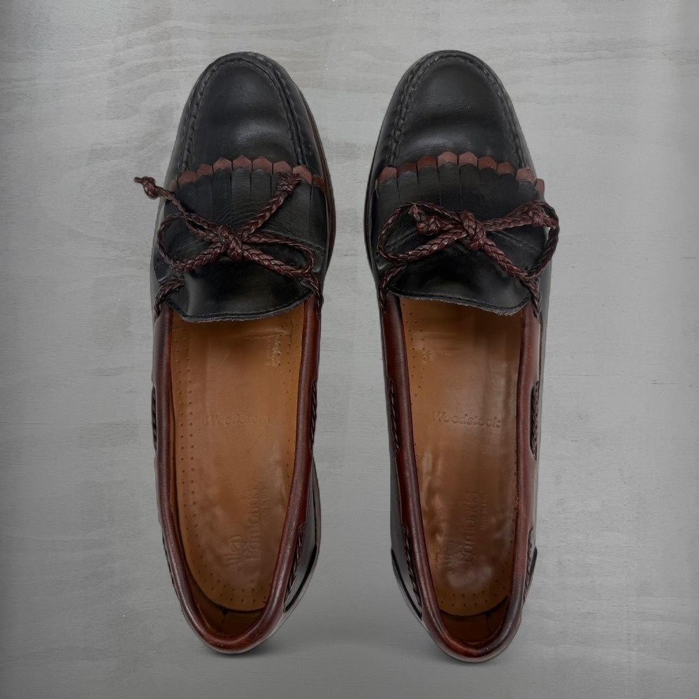 Allen Edmonds Woodstock Loafers Black Brown Kiltie‎ Tassel 8.5B
